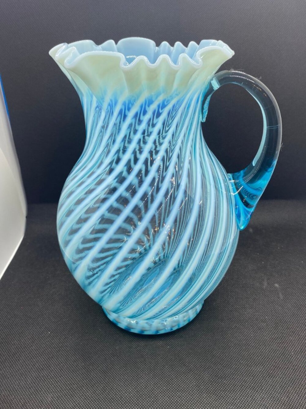 Blue Topaz Swirl Pitcher by The Gresham Collection. - Picture 2 of 4